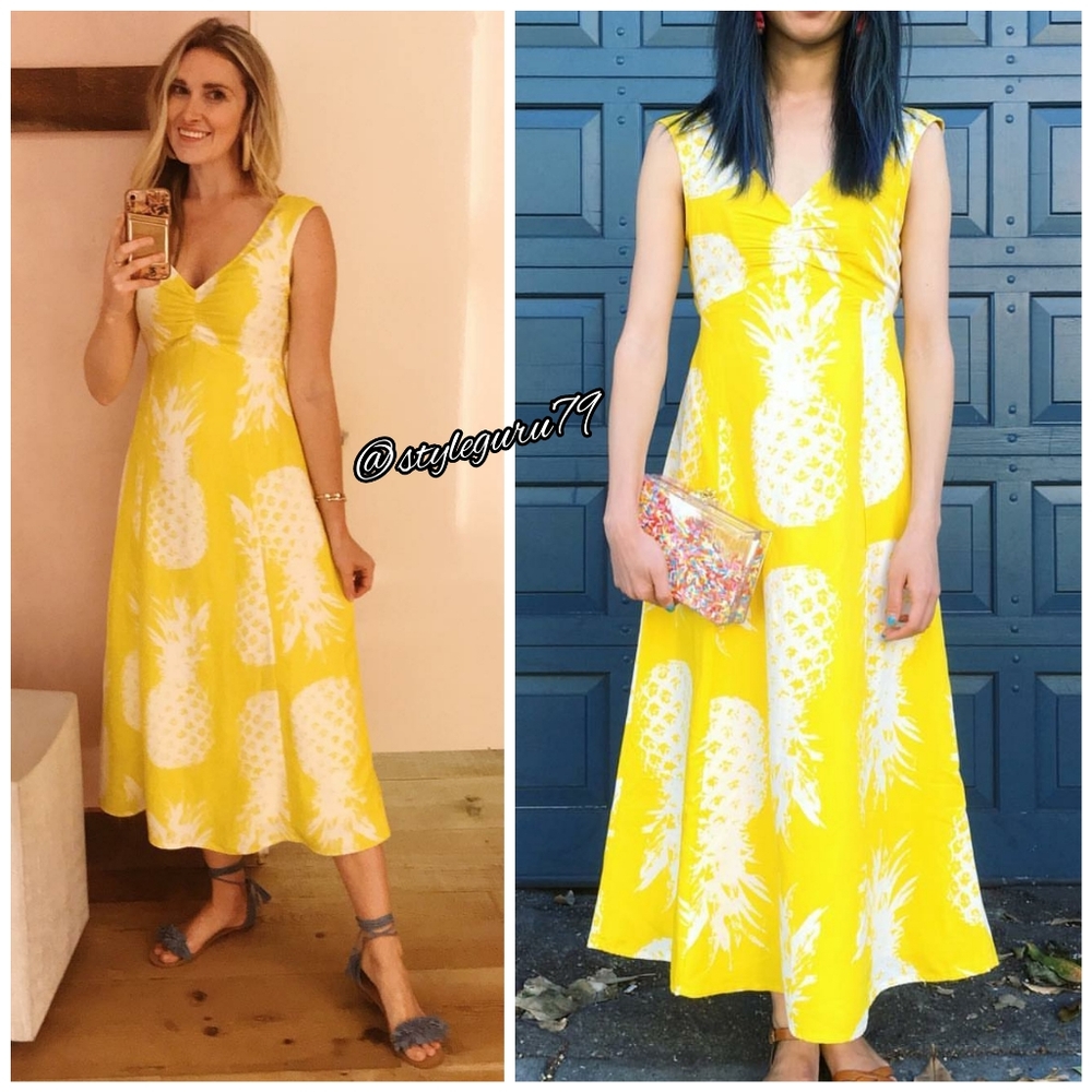 NWT, Anthropologie, Maeve Pineapple Midi Dress